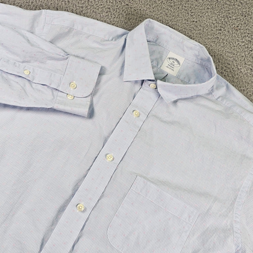 Brooks Brothers Shirt Mens XL Light Blue Regent 1818 Cotton Button Down Dobby‎
